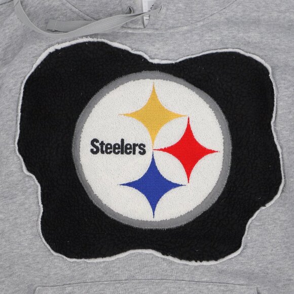 Pittsburgh Steelers NFL Upcycled Reworked Custom Football Hoodie Size L - Picture 3 of 7